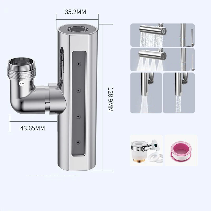 YSQ-07 Universal 360 degree rotating 4 mode flying rain waterfall wash basin mixer kitchen tap rotating faucet extender