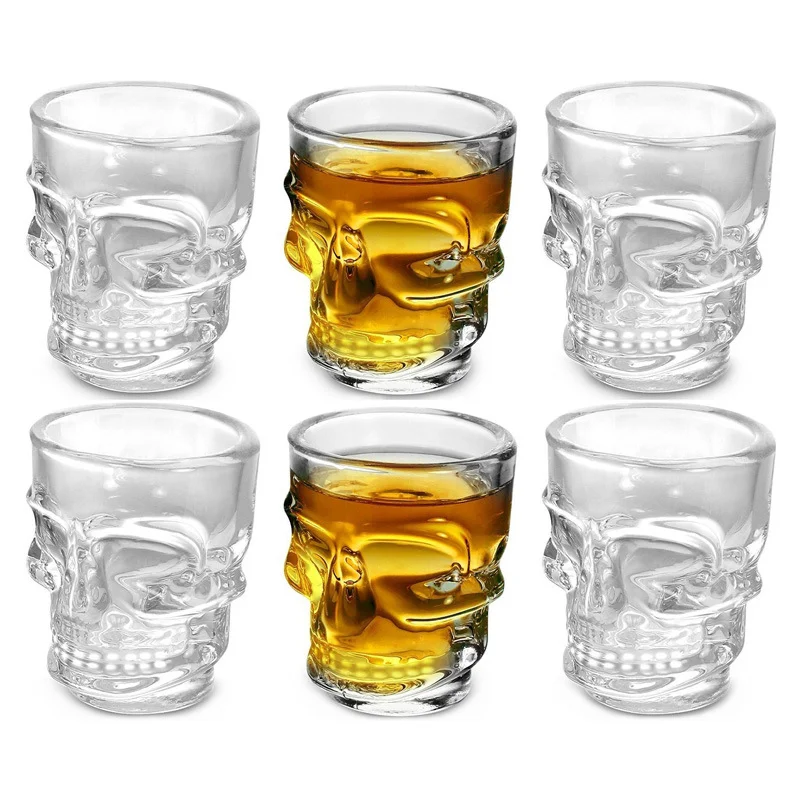 Skull Shape Vodka Shot Glass Wine Glass Cup Bar Whisky Glass Cup