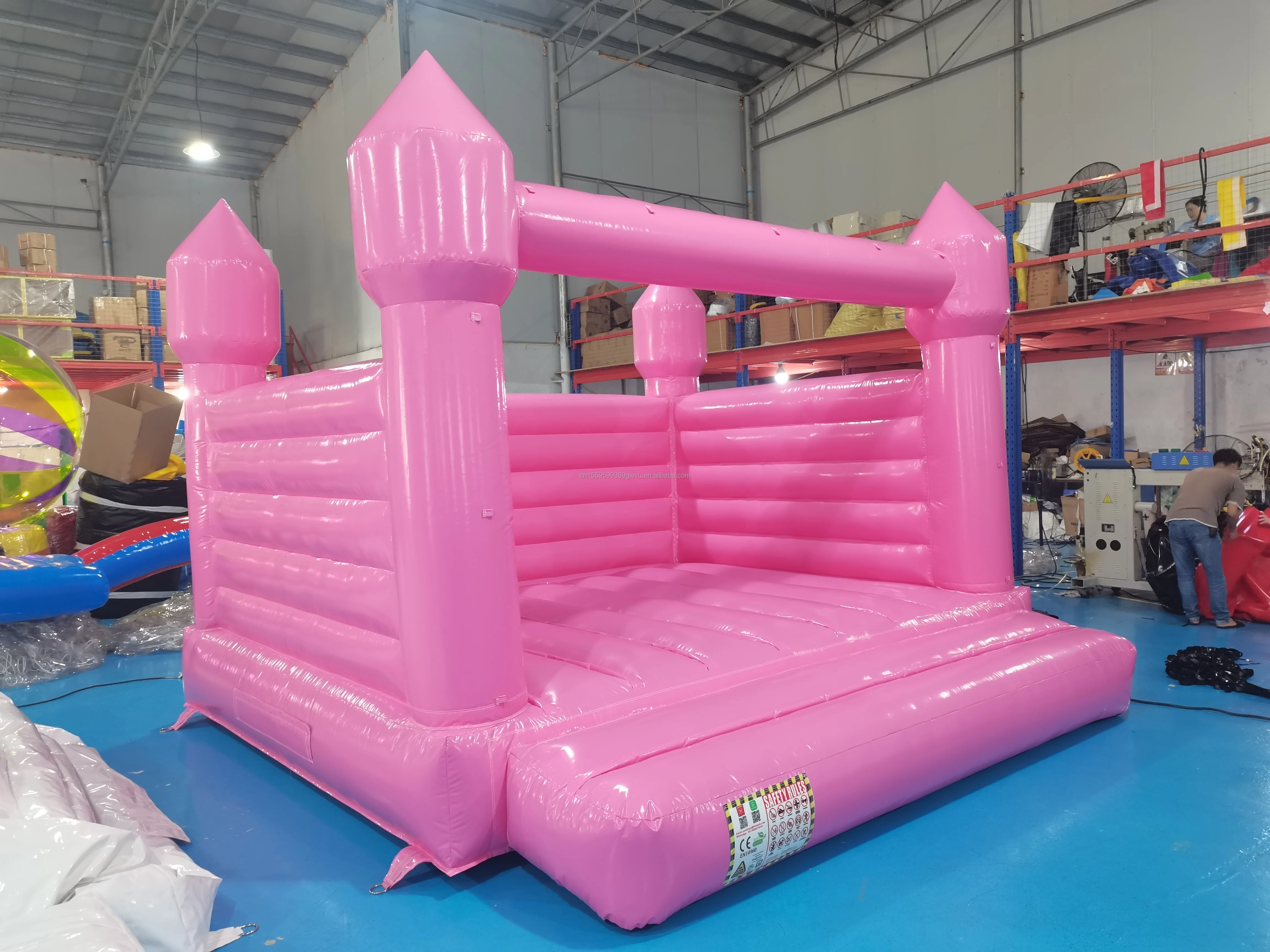 Customizable White Wedding Inflatable Trampoline Rainbow Door PVC Material Garden Kindergarten Daycare Trampoline Park Airport