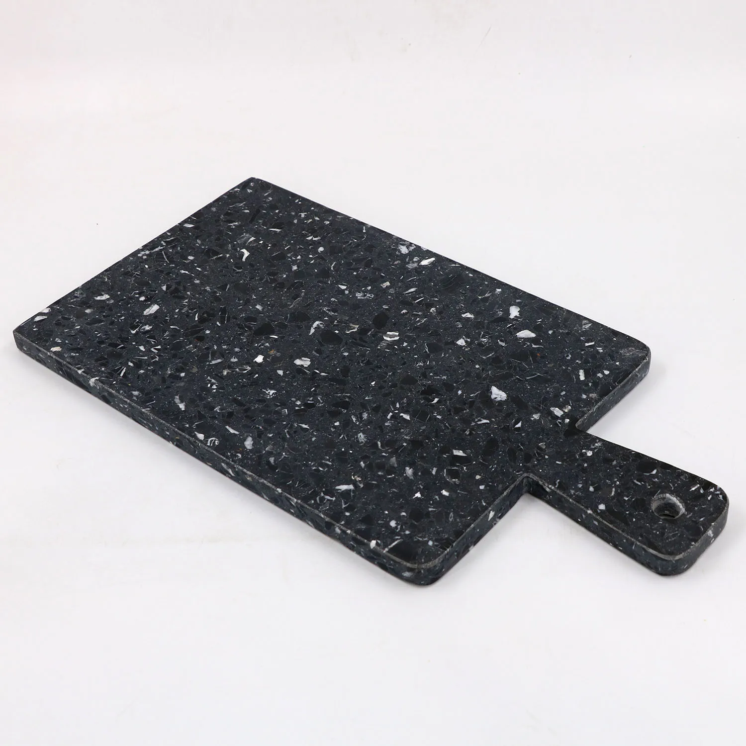Wholesale Customized Eco-style 15mm Thick PC Terrazzo Stone Chopping Board Handicraft Kitchenware Household Use Square Shape Box