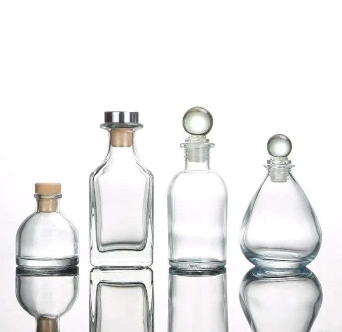 minimalist custom nordic aromatherapy aroma perfume scent room air freshener reed diffuser glass bottle with fiber rattan stick