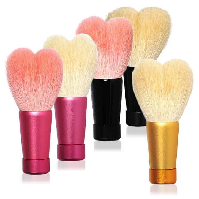 Japan heart shaped 3D natural hair skin face cleansing brush set