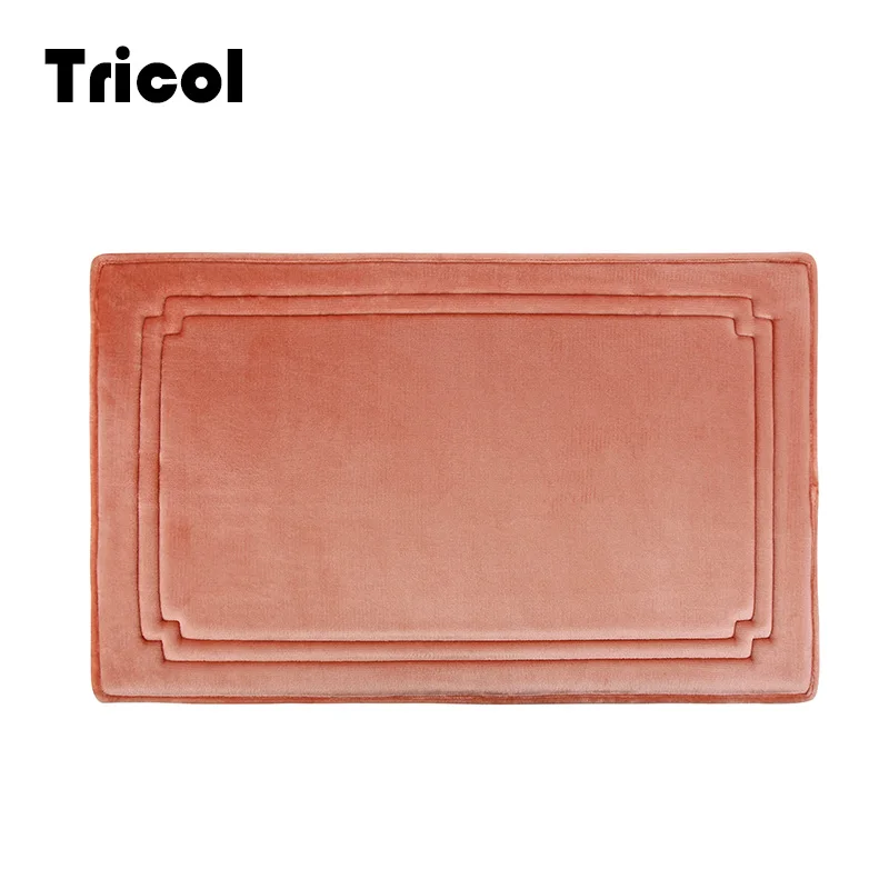 Tricol Memory Foam Bath Mat Machine Washable Non Slip Absorbent Super Cozy Velvet Bathroom Rug Carpet