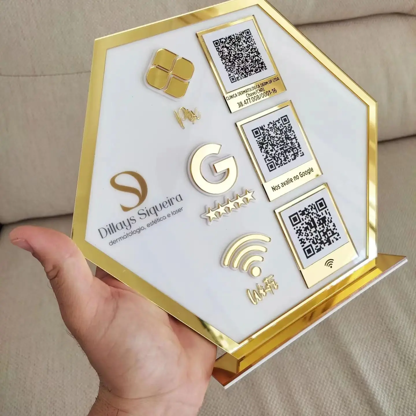 custom acrylic plexiglass pmma menu QR code display stand holder for coffee shop store nail polish beauty salon restaurant club