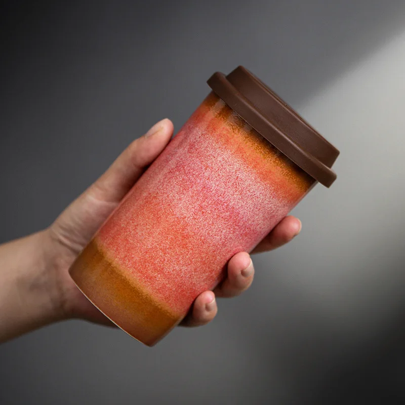 Personalized Custom Logo Dehua Kiln Glaze Porcelain Various Ceramic Coffee Tea Mug Cup with Silicone Lid