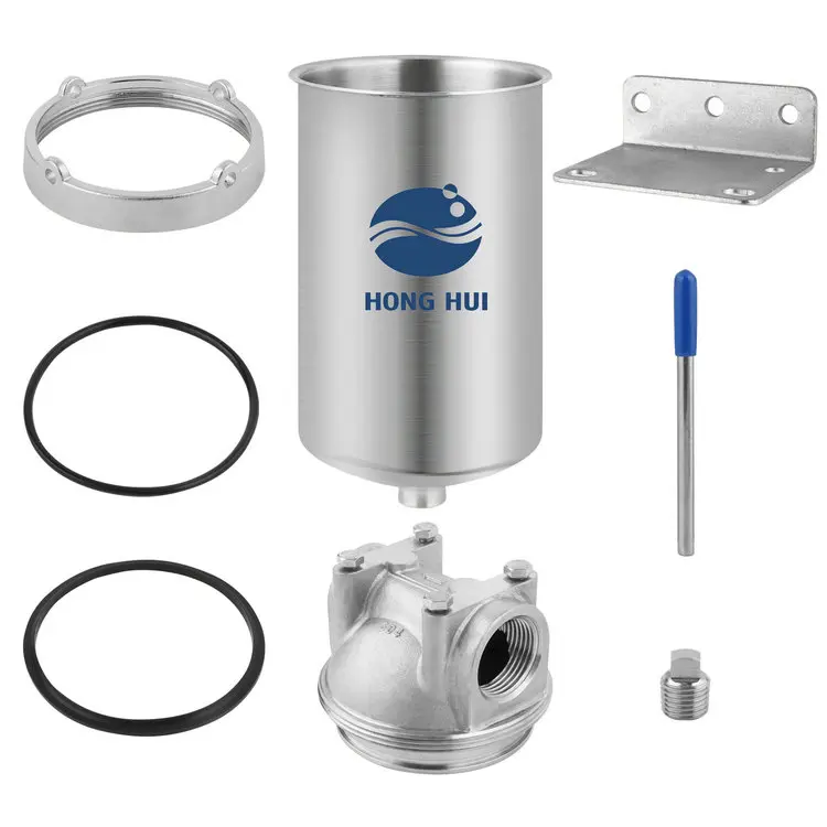 HONG HUI HMS-5C NSF 5 Inch Wholehouse Stainless Steel Water Filter Housing Water Filter System