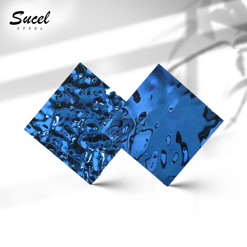 Фошань Sucel стальная 316 304 201 голубая водяная рябь зеркальная пластина из нержавеющей стали волнистая волна цвет Ss лист на заказ