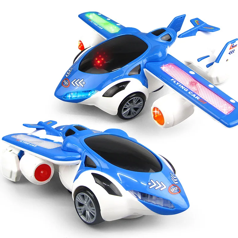 Universal rotating electric deformation toy airplane toy car boy girl Christmas birthday gift