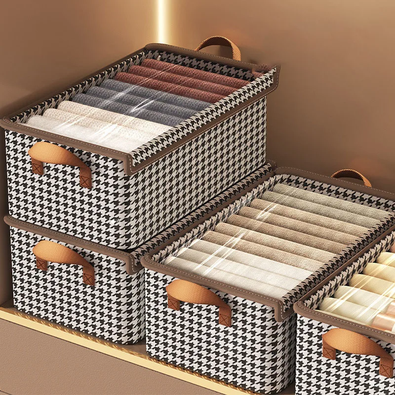 DS4087 Fabric Closet Organizers for Pants Jean Underwear Organizer Drawer Organizer Foldable Clothes Storage Box Drawer with Lid