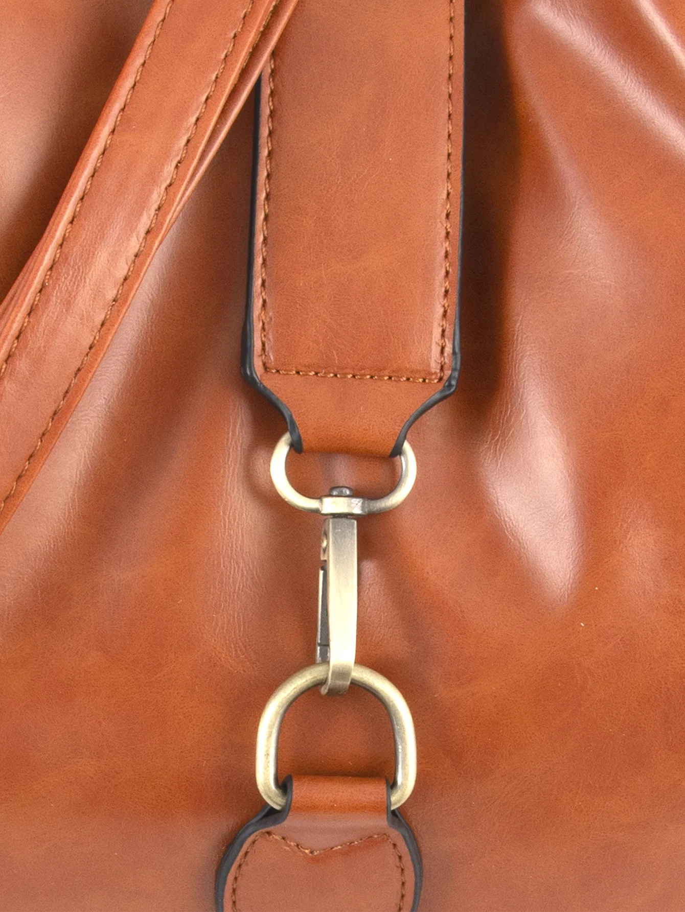 Hot sale Hasp PU leather bucket bottom bag women vintage brown handbag / purse