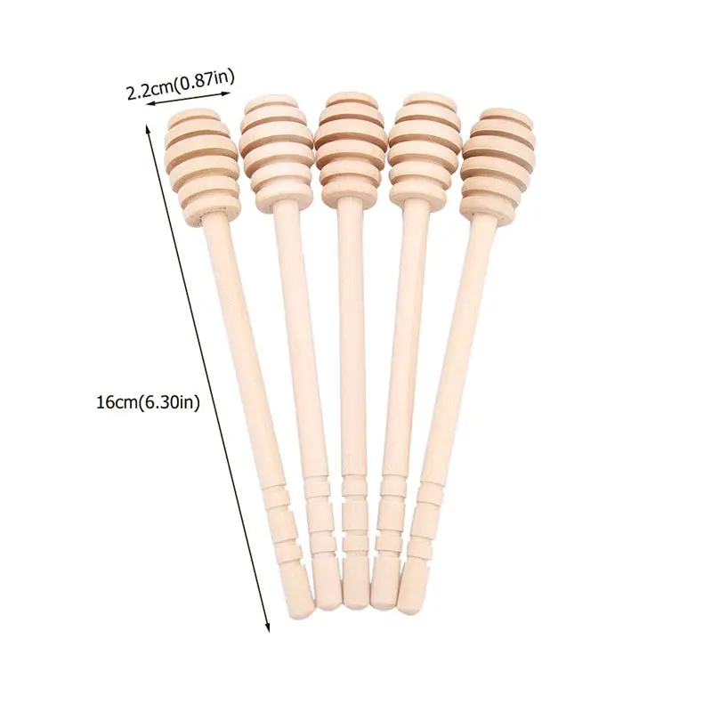 Wooden Honey Spoon Long Handle Honey Dipper Stick Wood Tea Spoon Coffee Mixing Spoon Syrup Honey Server Tea Accessories