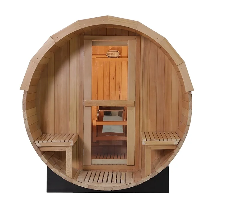 Modern Design Outdoor Spruce/Cedar Barrel Sauna Dry Steam Sauna 6-8 Person For Sale