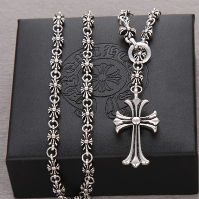 Fashionable Cross Necklace with Cross Pendant Necklace Chrome CH Cross Necklace for Women Men