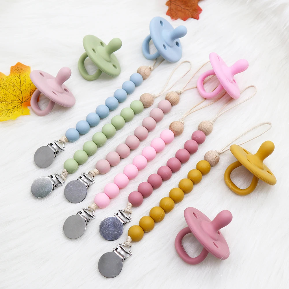 High Quality Wholesale Food Grade Newborn Custom Baby Nipple Silicone Pacifier Teether Cover BPA Free Manufacturers