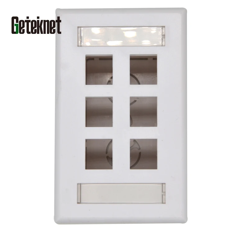 Gcabling Face plate USA type 6port RJ45 wall plate keystone universal faceplate