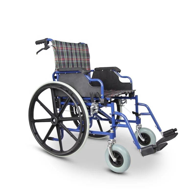 High Quality Medical Used Wheelchair Portable Folding Steel Manual Wheelchair  For Elderly Disabled