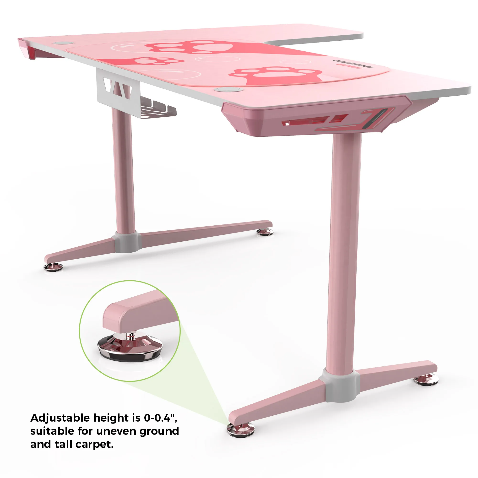 Pink Computer Desktop Computer Large L shape Pink Computer Desk Gaming Desk For home