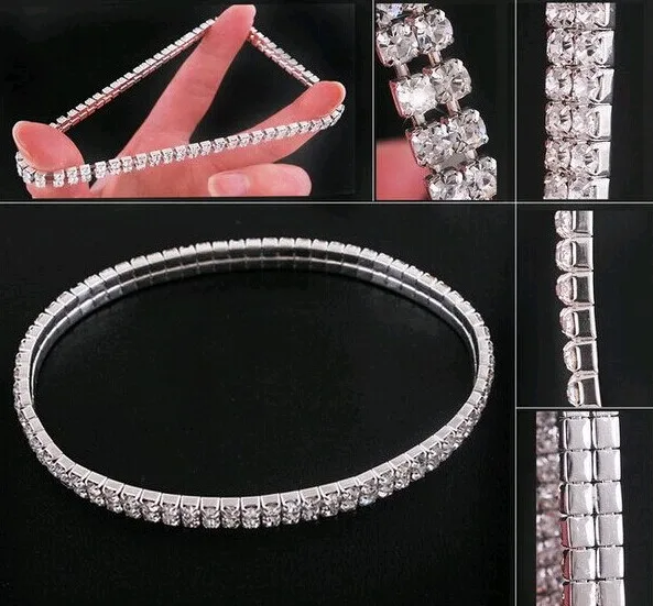 
Popular New Products Wholesale Fashion Silver Inlaid Water Diamond Jewelry Inlaid Foot Chain Bracelet Body Chain 