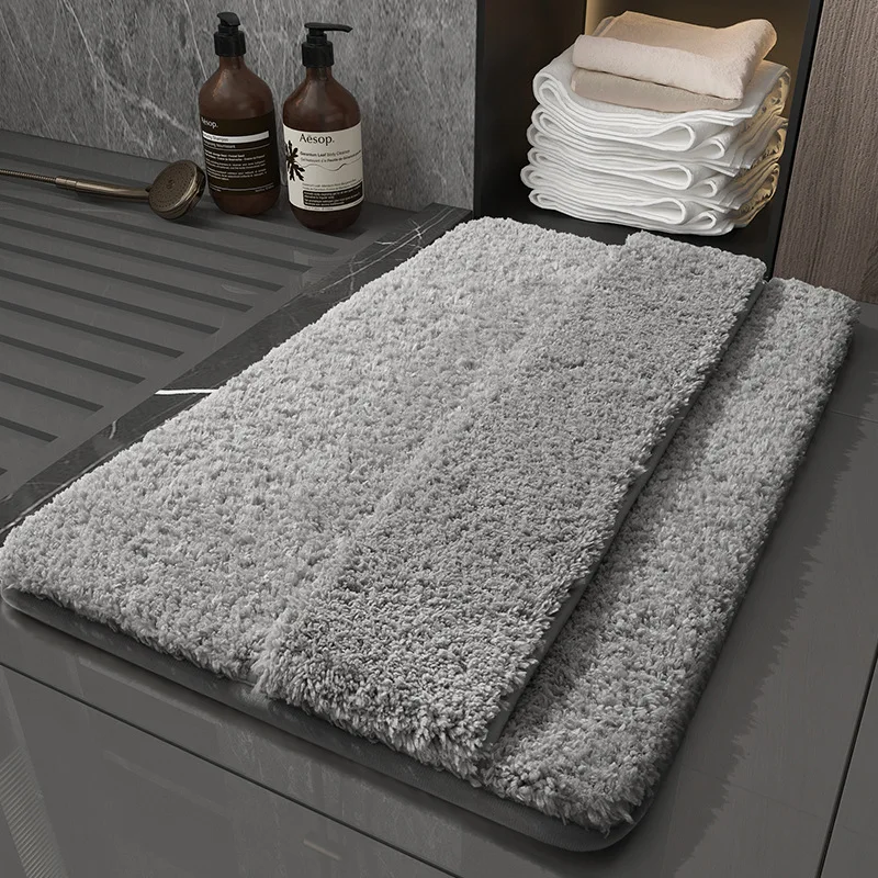 Memory Foam Bath Mat Bathroom Water-Absorbent Non-Slip Foot Mat Bath Wipe Foot Mat Back Erasable