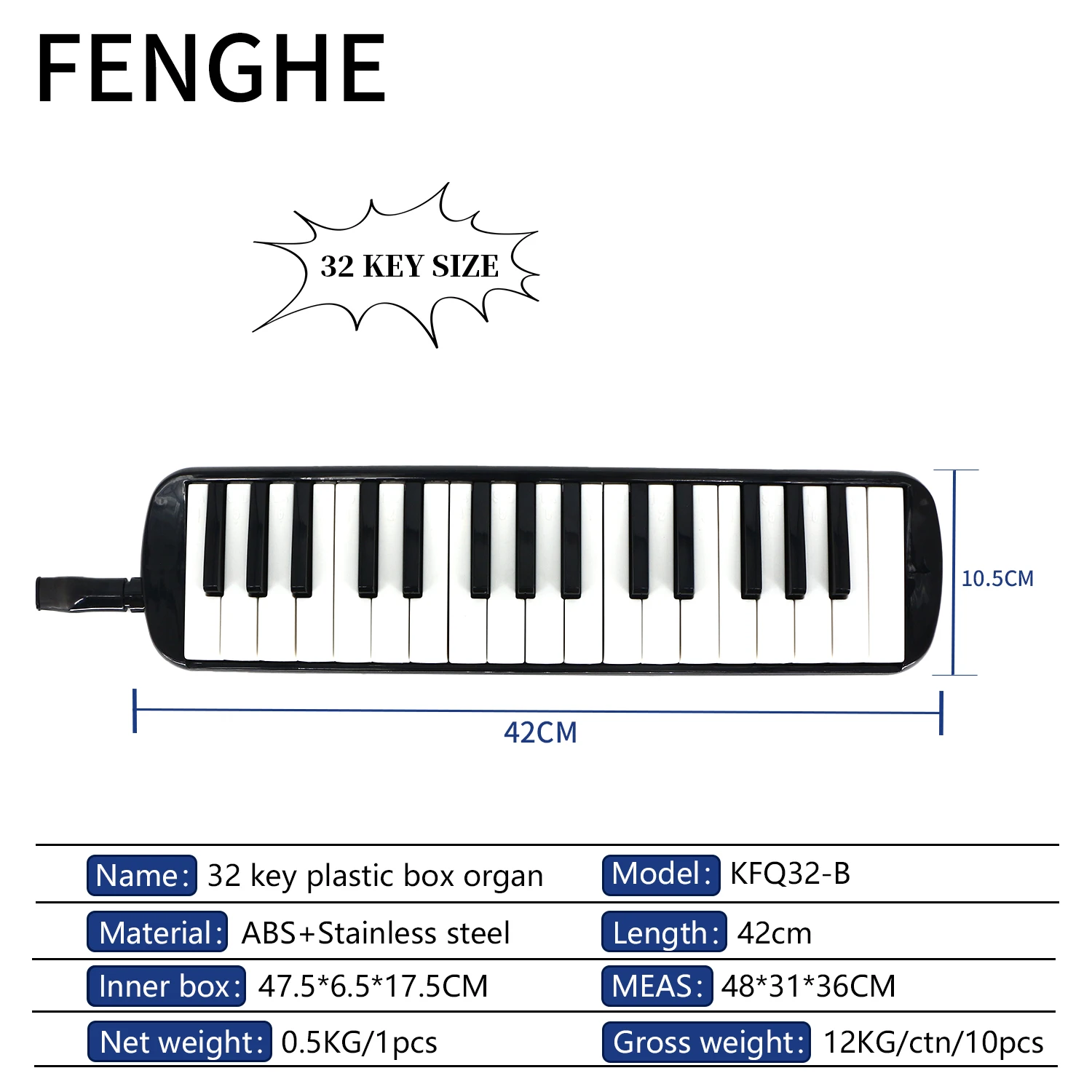 KFQ32-B Melodica Finger Piano Keyboard Musical Instruments Melodica For Kids with ABS case