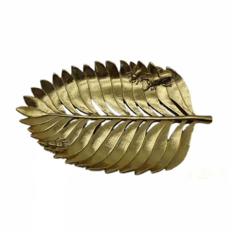 
Spider Leaf Tray Nordic Modern Home Decor Luxury Gold Resin Serving Decorative Tray 