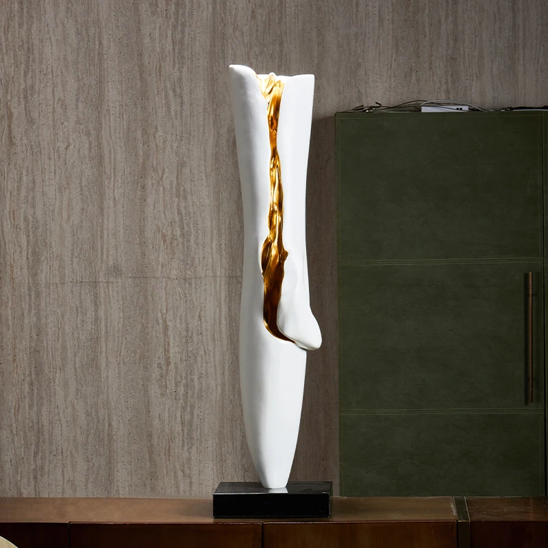 Creative gold and white sculptures ornaments Nordic modern home decorations desktop crafts Arts abstract sculpture