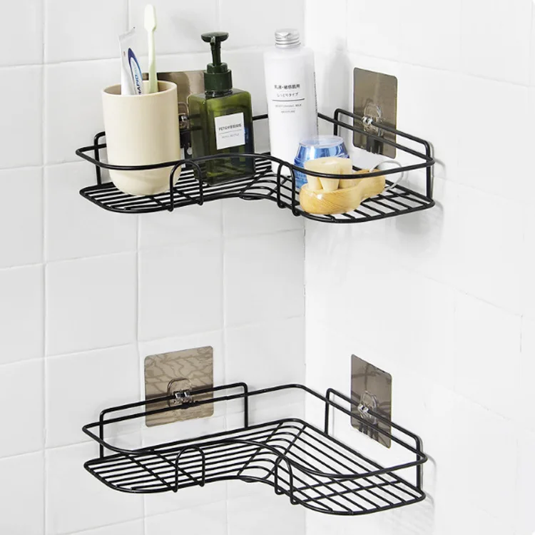 Superior not drilling over washing machine storage triangle iron shelves& racks bathroom corner shelf