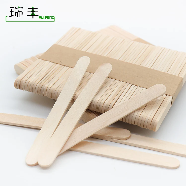 114mm round edge Polished Popsicle Birch Wooden ice cream bar stick