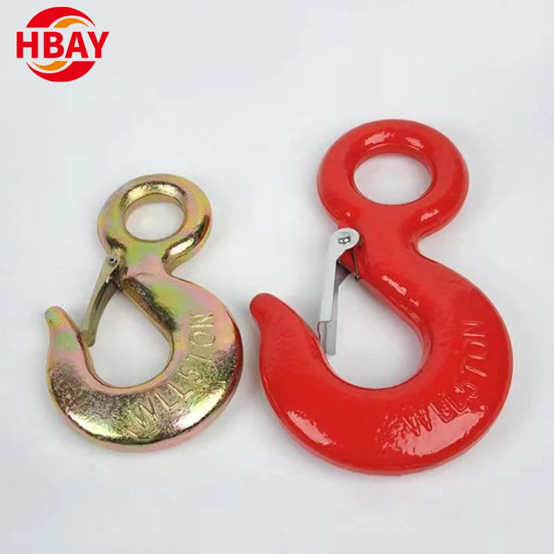 1 Ton Stainless Steel Casting Alloy Hook with American Eye Latch Strong Bearing Force Lifting Hook for Industrial & Hardware Use