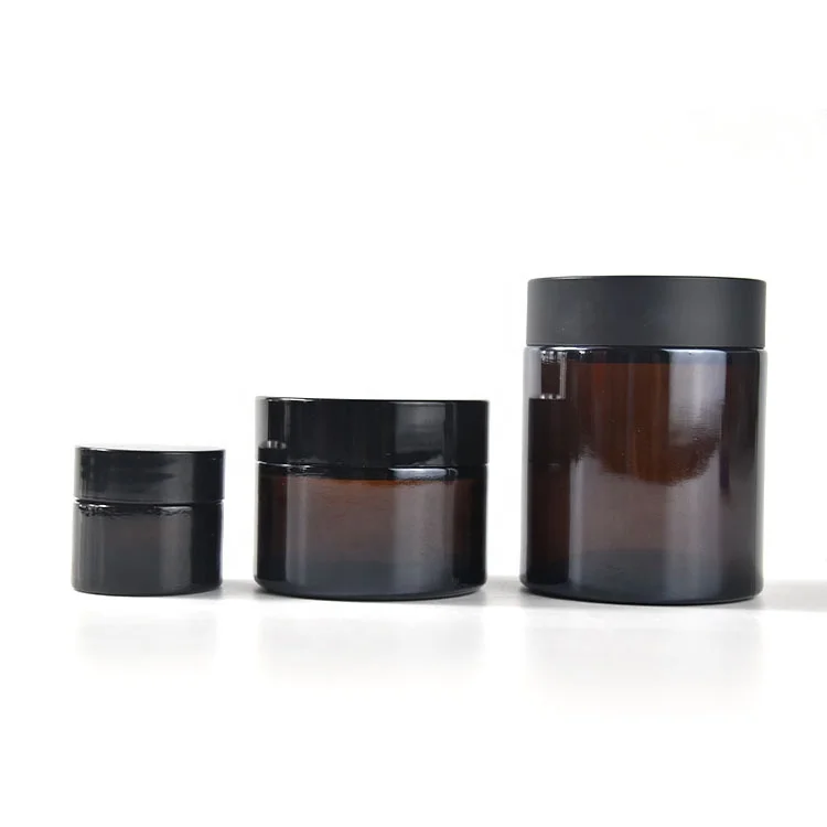 Wholesale Amber 5g 10g 15g 20g 30g 50g glass bottle matte Cream jar Brown glass package skin care essence cream bottle