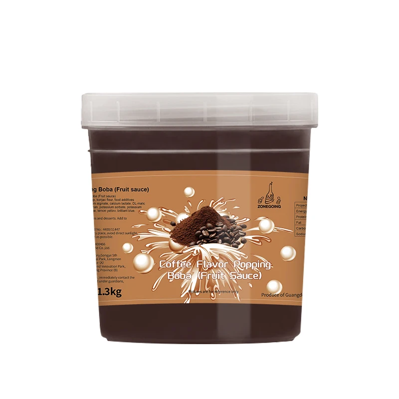Bold and rich 1.3kg Coffee flavor Popping Boba Ideal for bubble Milk Tea and Cold coffee