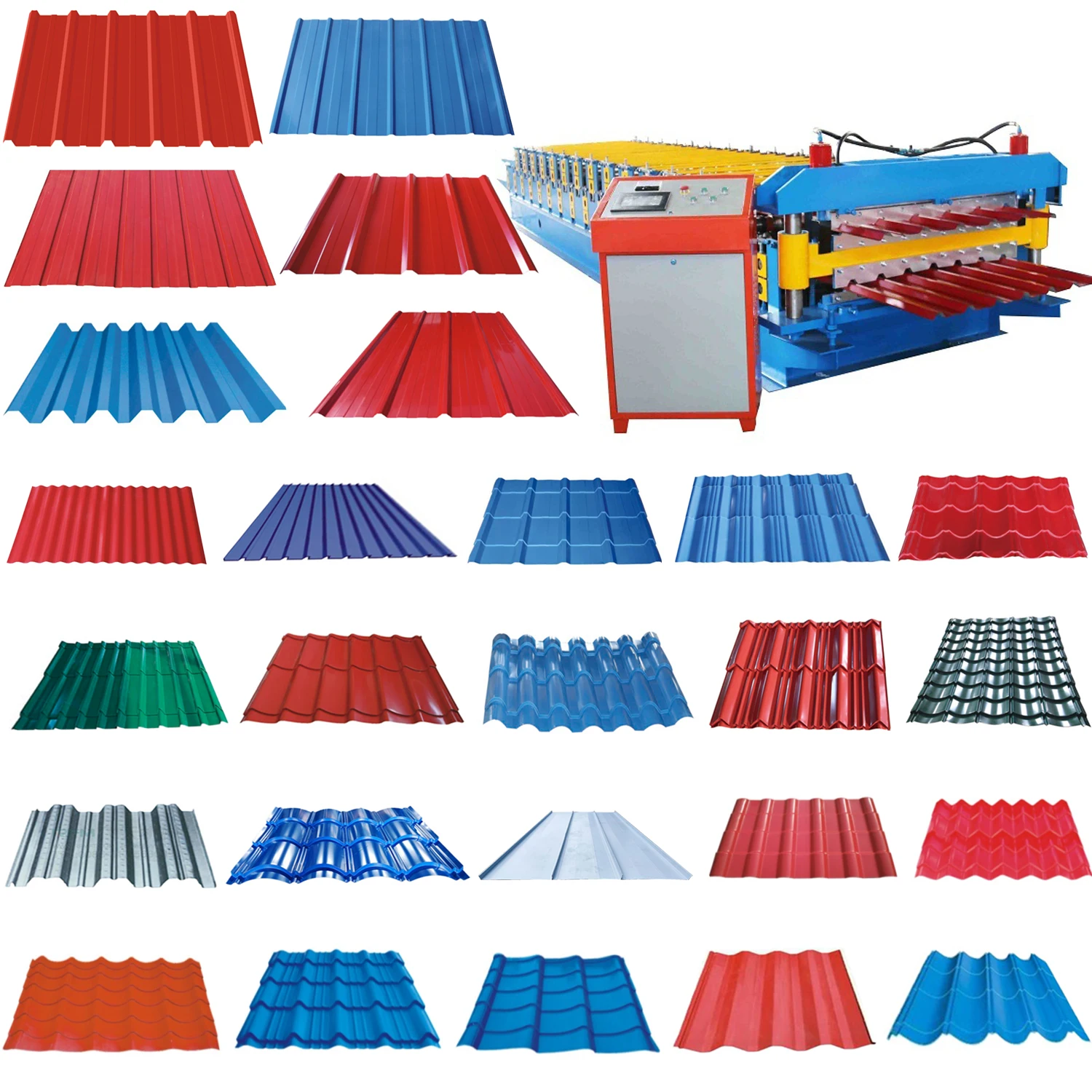 Metal Double Layer Roll Forming Machine  Trapezoid Ibr Roof Sheet Roof Tile Making Machine