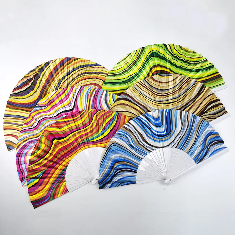 BSBH Hand Fans Advertising Portable Folding Fan High Quality Nylon Custom Logo Printed Plastic Customized Logo Fan