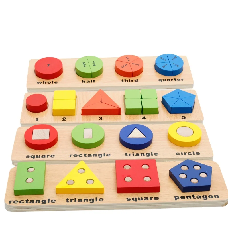Wooden Montessori Sensory Toys Wood Geometric Shape Matching Toy Educational Toys For Kids