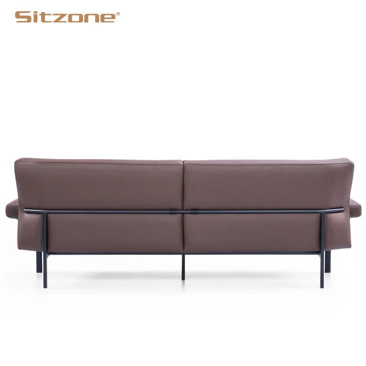 Luxury Design Black Bonded Leather Living Room Sofa Furniture