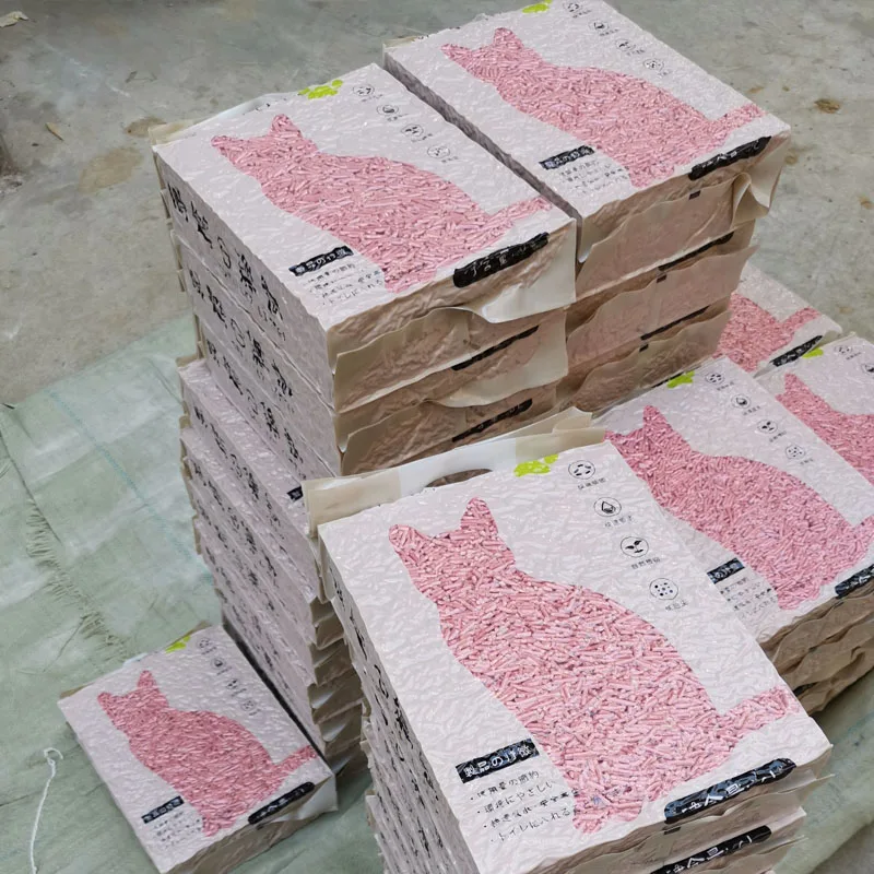 Amazon sells eco-friendly super deodorant 2mm diameter decomposable toilet flushing tofu cat litter 6L