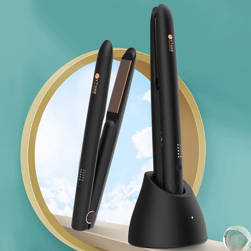 Wireless Straightener Portable Mini Wireless Flat Cordless Curling Iron Rechargeable Cordless Hair Straightener