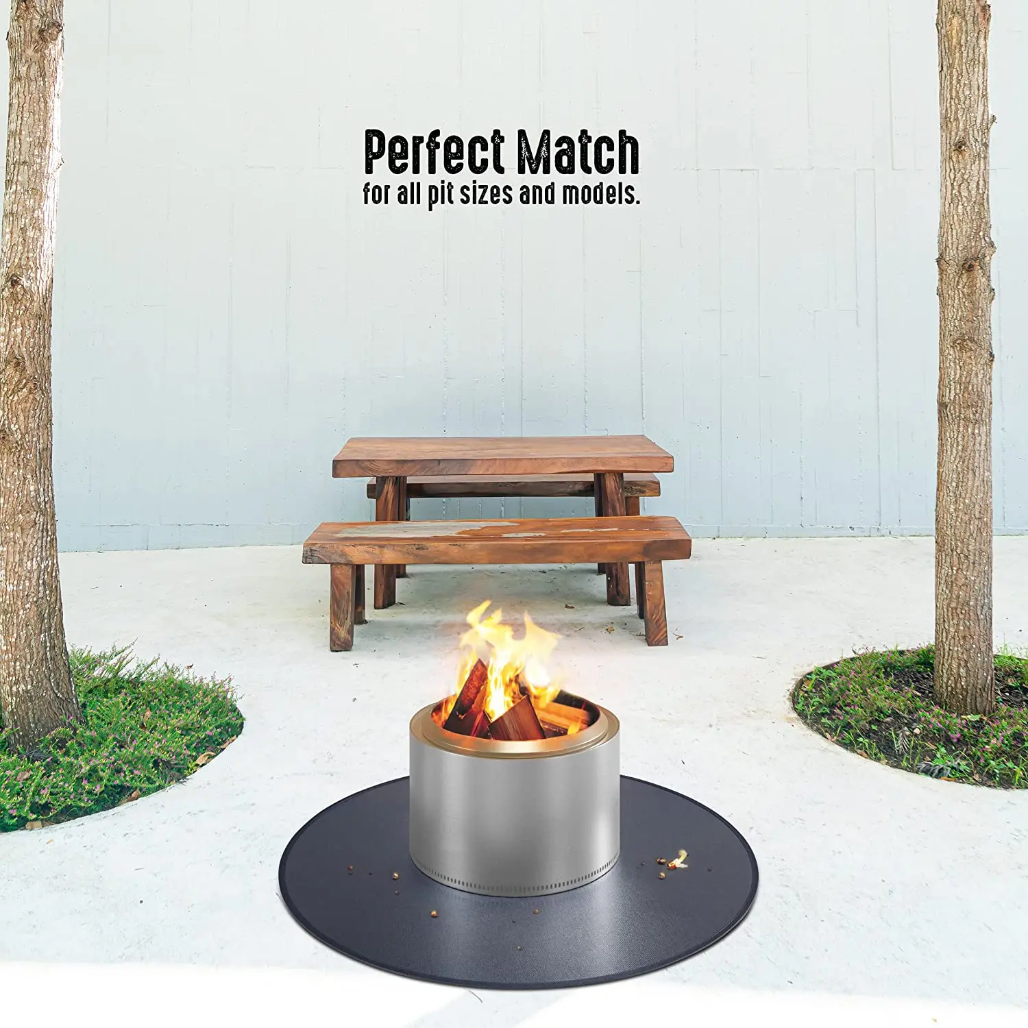 BSCI audited factory high temperature resistant outdoor fire pit mat for protecting patio deck