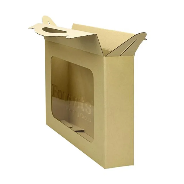 Competitive price biodegradable hard paper food display box with pvc window