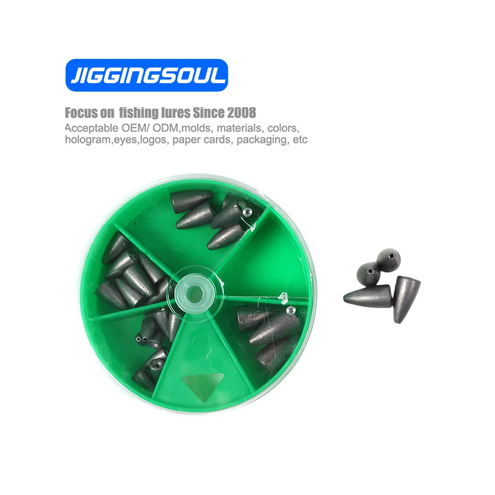 JIGGINGSOUL-PJ1078  Split Round Split Shot Bite Set Lead Weight Fishing Sinker For Fishing Tackle Accessories