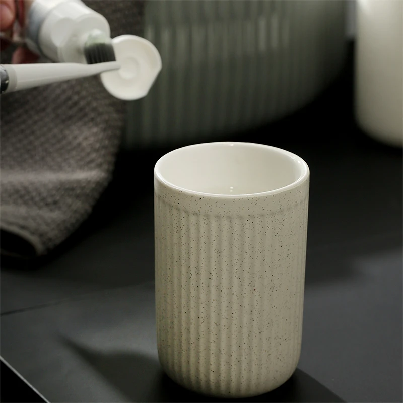 
Wholesale custom bathroom ceramic mouthwash water cup Manufacturer colored glaze ceramic mug, household 300ml 10oz 