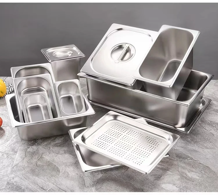 Commercial kitchen catering equipment stainless steel gn food pan gastronorm pan