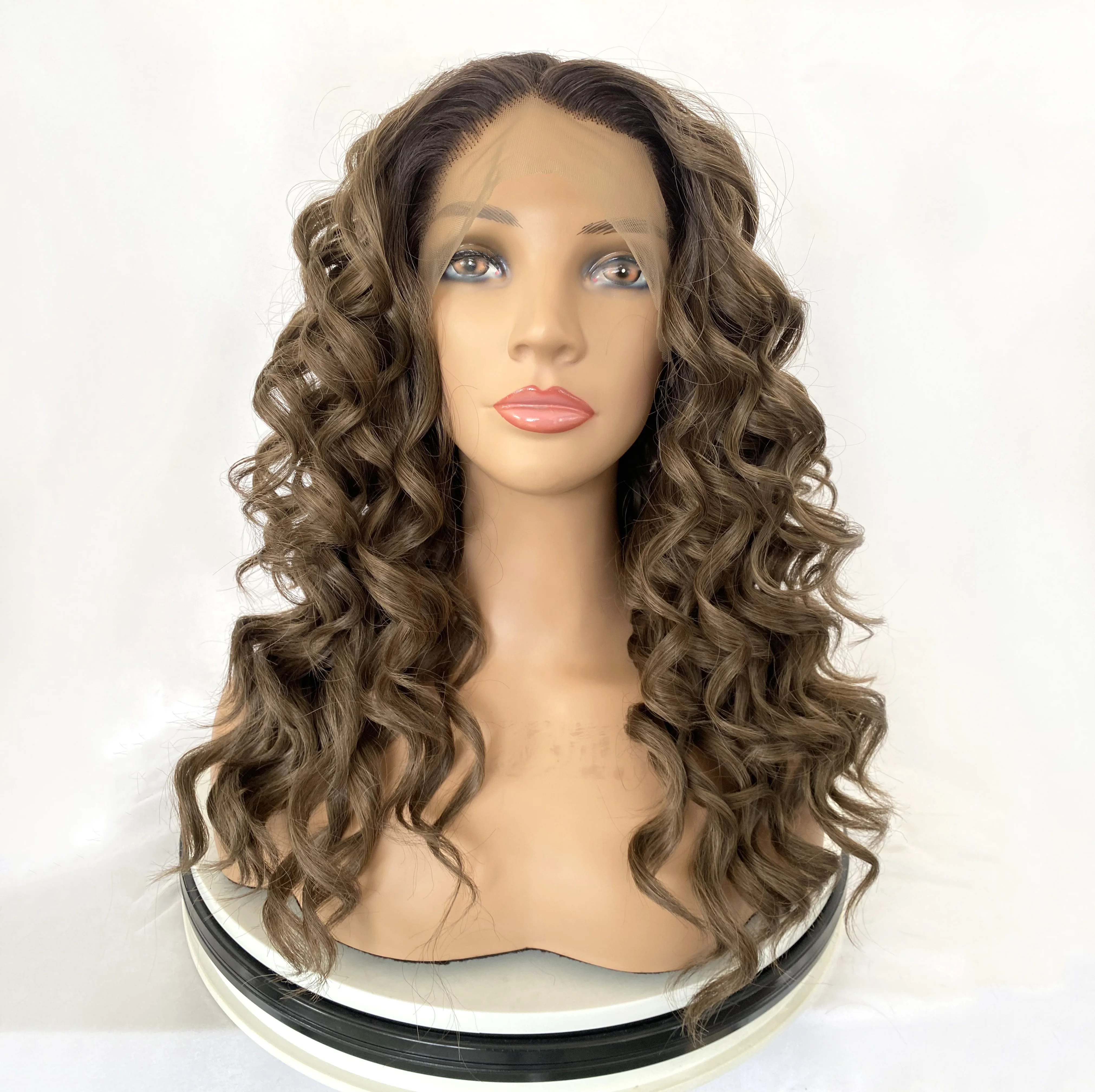 Оптовая продажа, высококачественные парики, предварительно выщипанные дешевые свободные кудрявые термостойкие синтетические парики на фронтальной сетке