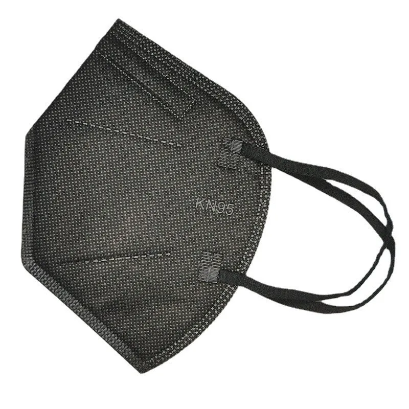 ffp2mask CE Folding Mascarilla KN95 ffp2 Disposable Black Face Mask Earloop 5 Layer Black Kn95 Dust Mask