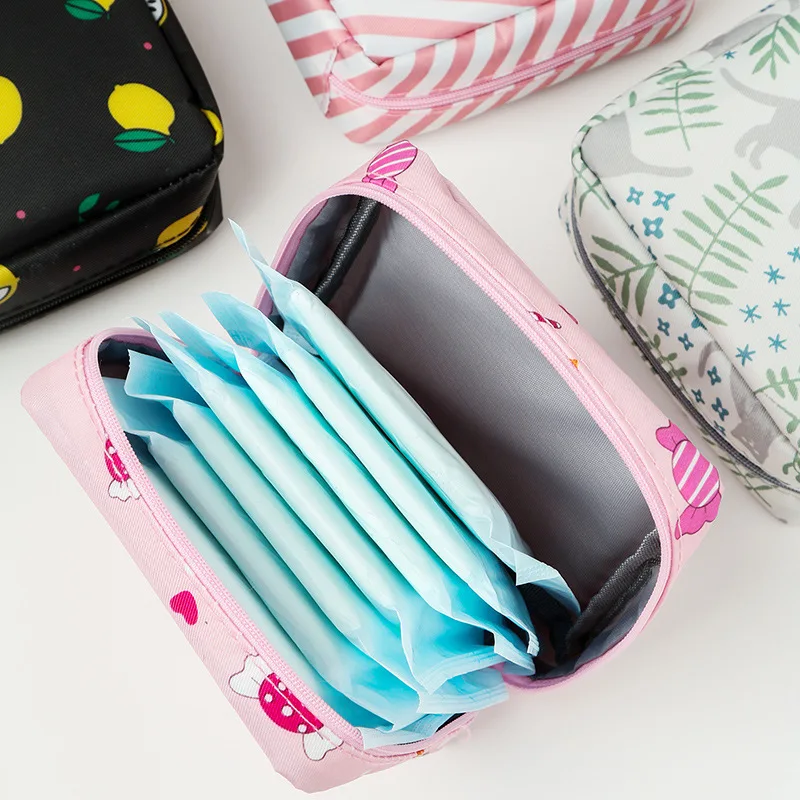 Wholesale cute girl sanitary napkin storage bag Tampons organization storage bag cosmetic makeup storage bag