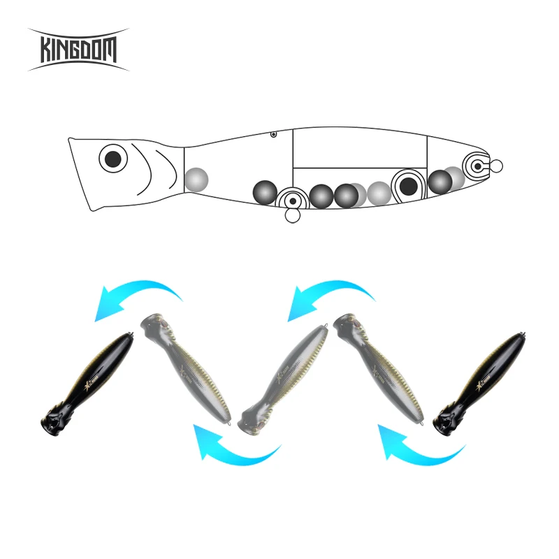 Kingdom Topwater Popper Fishing Lure 9.5g 16g 36g High Quality 130mm Big Tuna Popper Bait Seabass Popper For Saltwater Fishing