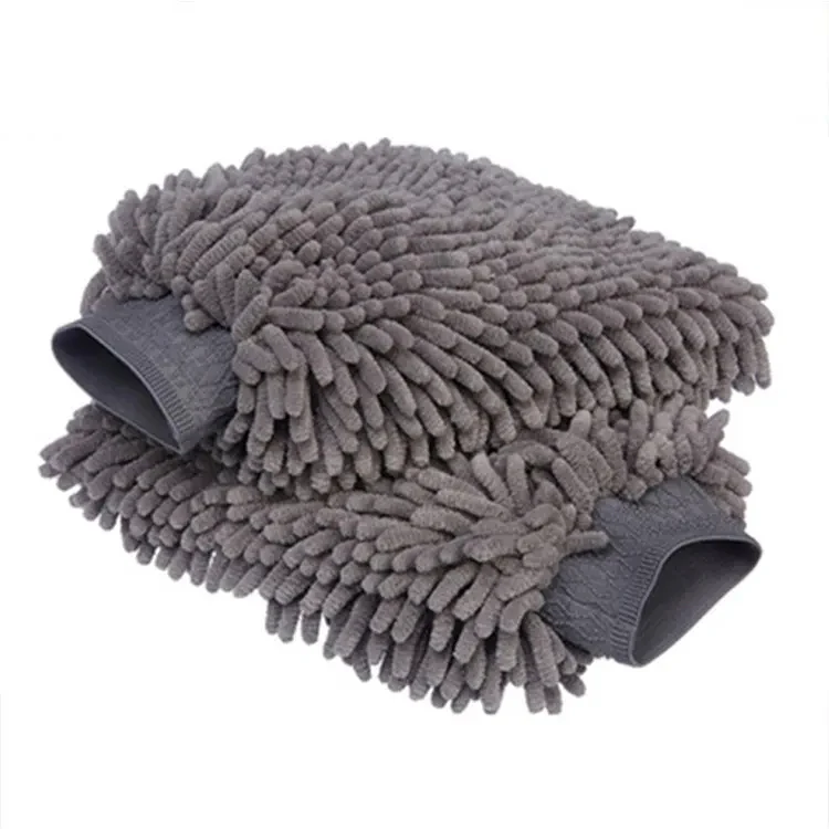 Custom Microfiber Waterproof Car Cleaning Detailing Chenille Noodle Wash Mitt Glove for Wholesale Automotive