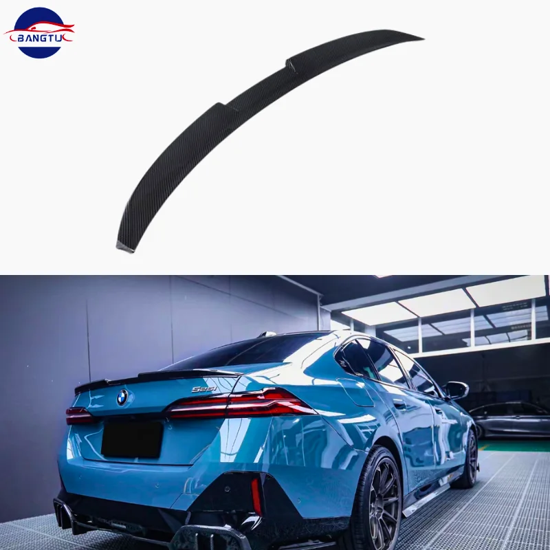Car Spoiler For BMW 5 Series I5 G60 2024+ ABS MP Style Rear Trunk  Lip Spoiler Auto Body Kits Carbon Fiber Black