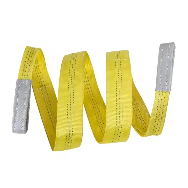 3 ton Yellow Flat Web Sling / Double Ply Eye & Eye Polyester Sling