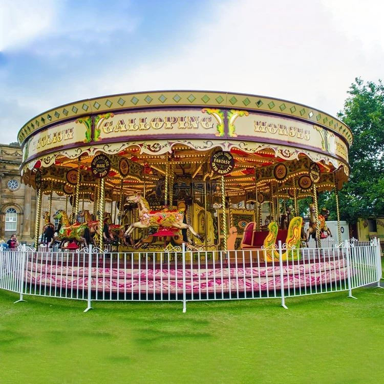 China Direct Manufacturer Amusement Park 24 Seats Carousel Rides Kids Fairground Attraction Carousels Merry Go Round Rides